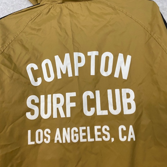 Matix Size M Compton Surf Club Los Angeles • Windbreaker Jacket Brown Snap Close - Picture 7 of 11